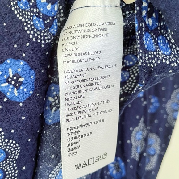 Anthropologie MAEVE Boswell Blue Peasant Longsleeve Blouse US size 6 M Medium - Picture 9 of 11